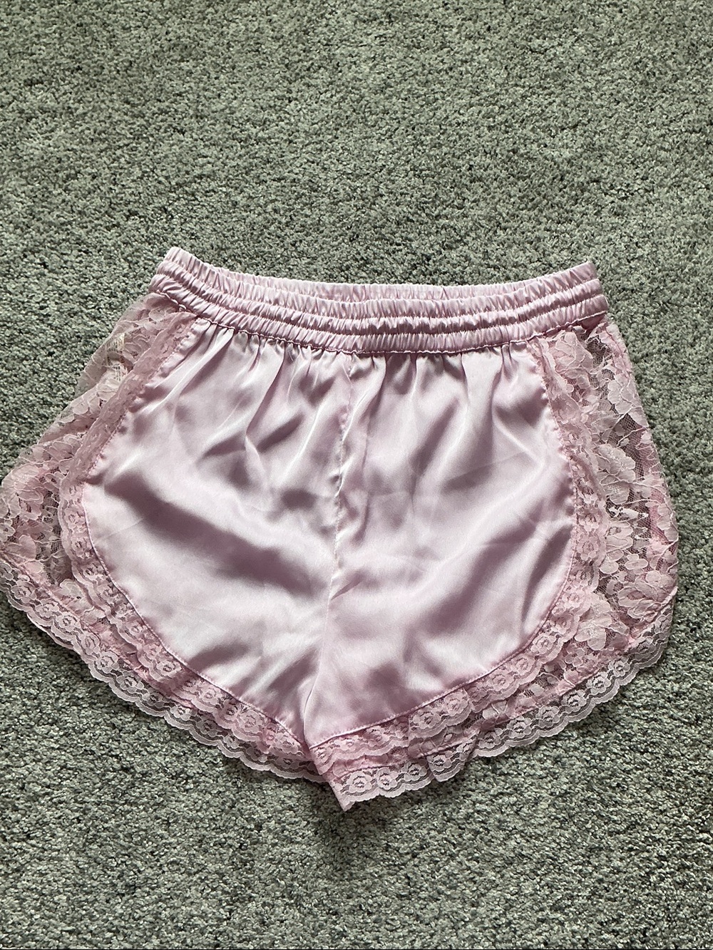 New Free People Satin Lace Trim Sleep Shorts ~ Pink - Picture 5 of 5